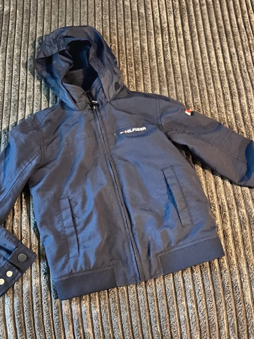 Tommy Hilfiger Kids Navy Hooded Rain Jacket Size XS(4/5)